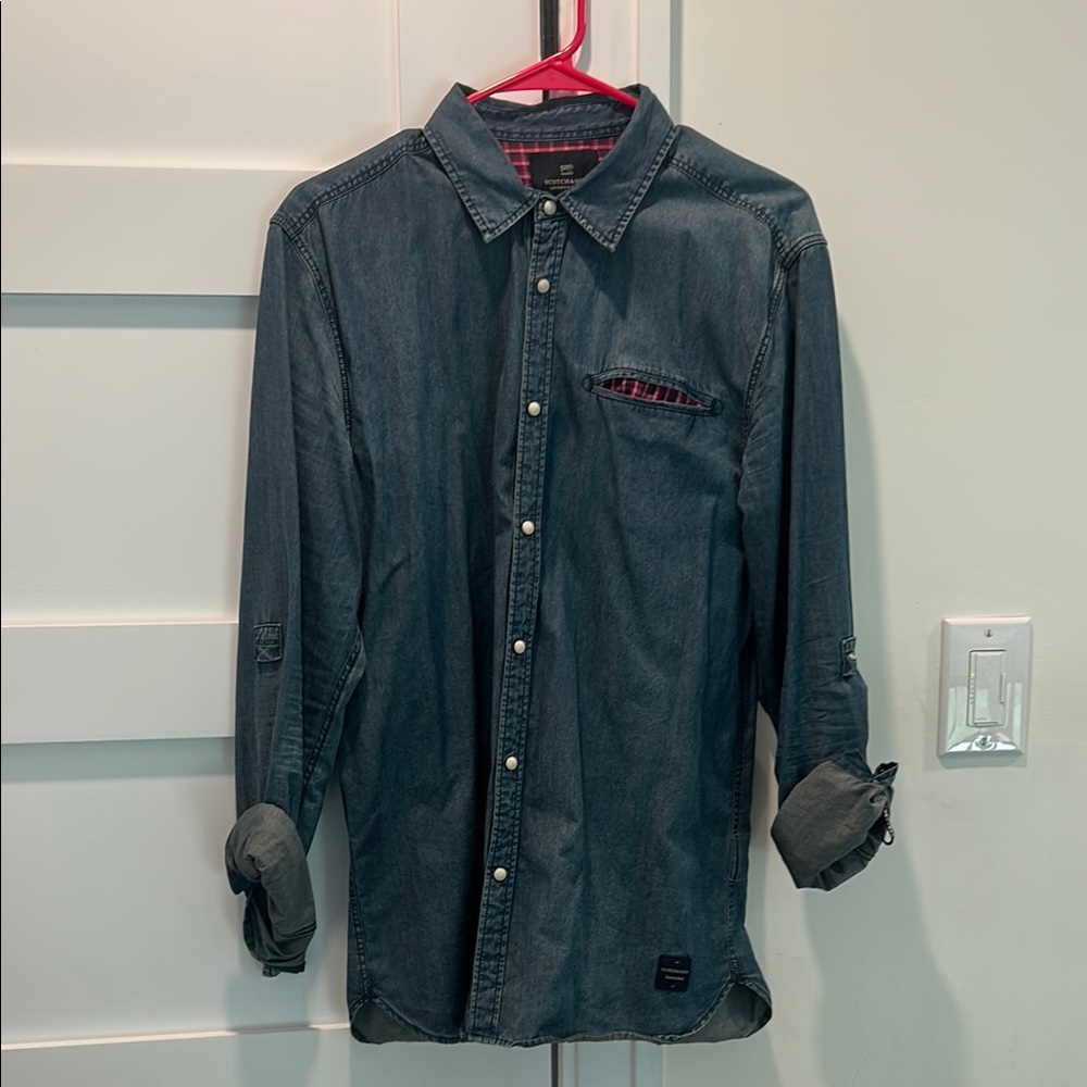 Scotch & Soda Blue Denim Casual Button Down Shirt